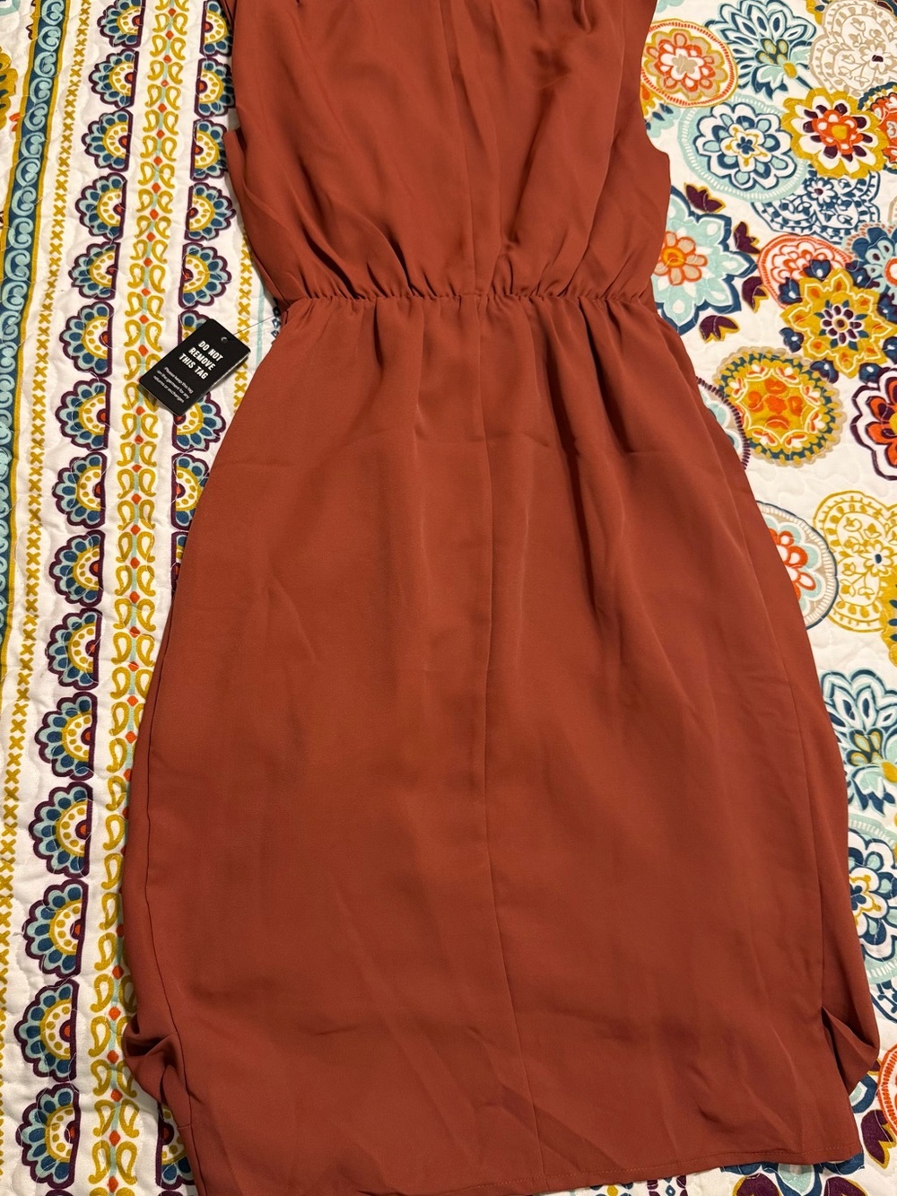 NWT Express Rust-Orange High-Low Wrap Dress - Picture 3 of 3